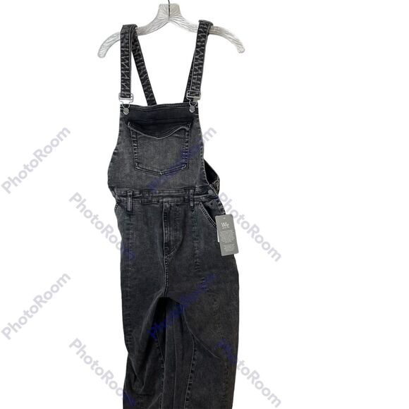 Wash Lab Storm Grey Overalls Sz‎ M NWT Wide Legs Rolled Frayed Hem WL1136J - Picture 9 of 16